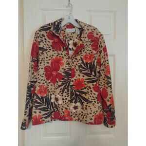 Alfred Dunner Blazer Floral Button Down Sz. 14